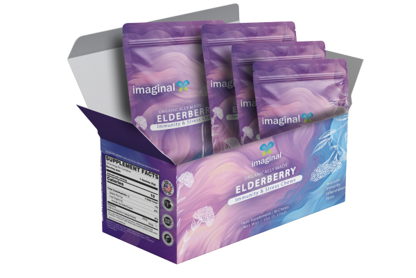 Elderberry Stress Gummies - CBD+THC Gummies - Imaginal Biotech
